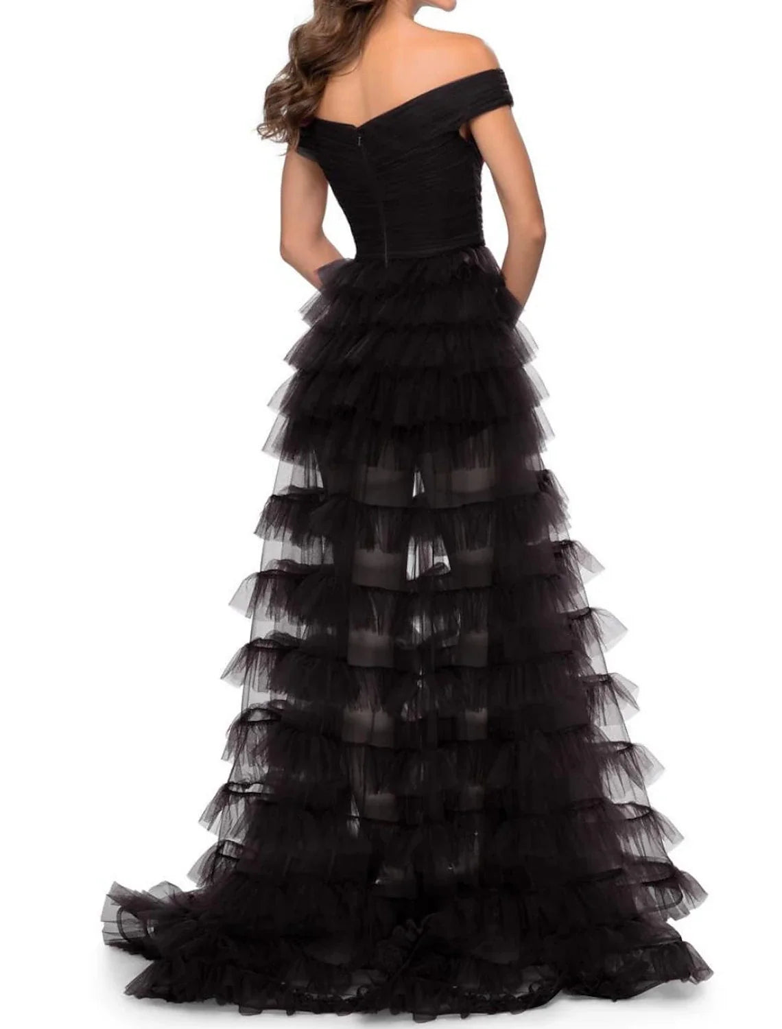 Ball Gown Party Dress Prom Dresses Tiered Plisse Dress Masquerade Prom Sweep / Brush Train Sleeveless Sweetheart Tulle V Back with Pure Color